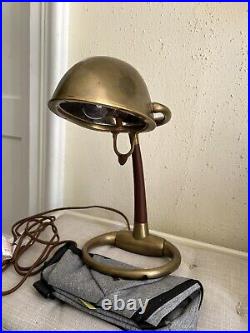 Ralph Lauren Home Brass Lamp With Leather Accents RARE VERY HEAVY