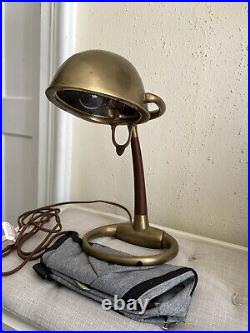 Ralph Lauren Home Brass Lamp With Leather Accents RARE VERY HEAVY