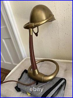 Ralph Lauren Home Brass Lamp With Leather Accents RARE VERY HEAVY