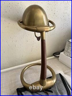 Ralph Lauren Home Brass Lamp With Leather Accents RARE VERY HEAVY