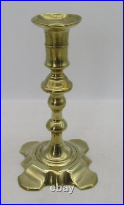 Rare 18th Century Brass Candlestick Very Heavy Piece