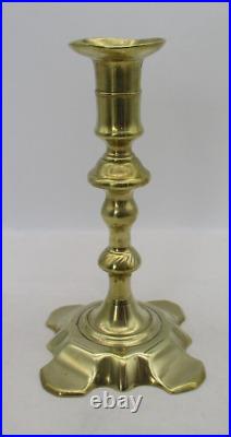 Rare 18th Century Brass Candlestick Very Heavy Piece