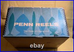 Rare 1960's Black Penn Senator 6/0 114H Fishing Reel withBox & Contents Very Nice