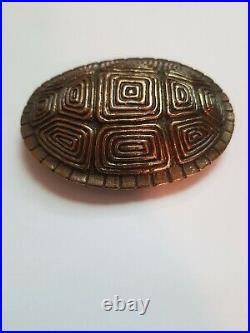 Rare 1970 James Avery Brass Belt Buckle Turtle Shell Retired & Very Rare