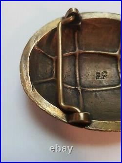 Rare 1970 James Avery Brass Belt Buckle Turtle Shell Retired & Very Rare