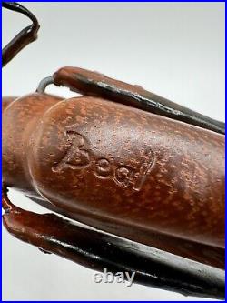 Rare 1970's Wood and Brass Sarreid Grasshopper Sculpture SIGNED BEAL VERY UNIQUE