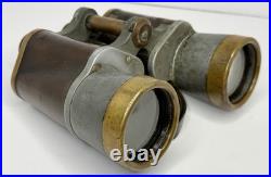 Rare Antique 1927 Pre-WII Carl Zeiss Jena Binoctar 7x50 Binoculars Leather Brass