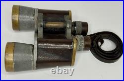 Rare Antique 1927 Pre-WII Carl Zeiss Jena Binoctar 7x50 Binoculars Leather Brass