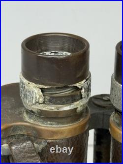 Rare Antique 1927 Pre-WII Carl Zeiss Jena Binoctar 7x50 Binoculars Leather Brass