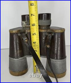 Rare Antique 1927 Pre-WII Carl Zeiss Jena Binoctar 7x50 Binoculars Leather Brass