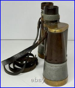Rare Antique 1927 Pre-WII Carl Zeiss Jena Binoctar 7x50 Binoculars Leather Brass