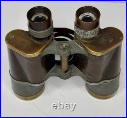 Rare Antique 1927 Pre-WII Carl Zeiss Jena Binoctar 7x50 Binoculars Leather Brass