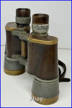 Rare Antique 1927 Pre-WII Carl Zeiss Jena Binoctar 7x50 Binoculars Leather Brass