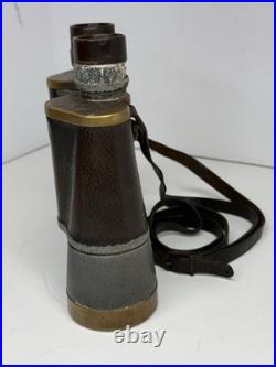 Rare Antique 1927 Pre-WII Carl Zeiss Jena Binoctar 7x50 Binoculars Leather Brass