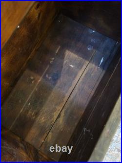 Rare Antique 19th C Continental Brass Bound Kindling Box W Armorial. Very Heavy