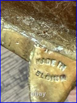 Rare Antique 19th Century Ornate Brass Church Candlestick Set Made In Belgium