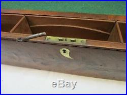 Rare Antique Campaign Writing Slope, With Key And Secret Draw, Very Large, Brass