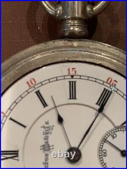 Rare Antique Columbus Pocket Watch 16 Jewels 18s Runs Serviced Very Rare Watch