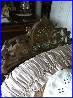 Rare Antique French / German style metal Half Bed Very Good Vintage Condition