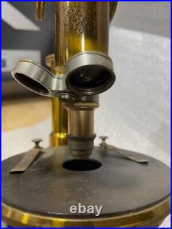 Rare Antique Leitz Wetzlar Brass Microscope No. 55737 in very good condition