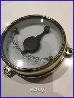 Rare Antique Ships Brass Clinometer Marine Very Heavy Cast Back Unknown Maker