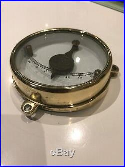 Rare Antique Ships Brass Clinometer Marine Very Heavy Cast Back Unknown Maker