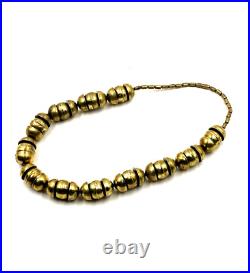 Rare Antique Victorian Gilded Brass Very Polished Necklace Big Gold Chain Look