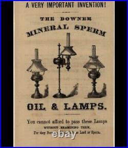 Rare Downers Mineral Sperm Oil Lamp Wm Carleton Student Lamp Version Very Rare