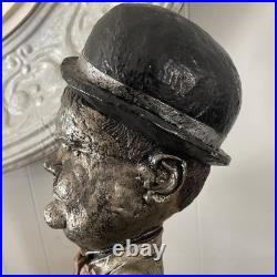Rare OLIVER HARDY RARE SCULPTURE BUST STATUE FIGURINE Metal/brass Very Heavy