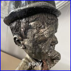 Rare OLIVER HARDY RARE SCULPTURE BUST STATUE FIGURINE Metal/brass Very Heavy