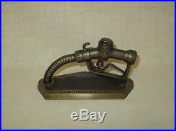 Rare & Unusual Solid Brass Opw Gas Pump Paper Weight Very Old & Original