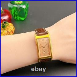 Rare Very Good GRUEN Curvex Pink Quartz Men's Wristwatch Retro Authentic