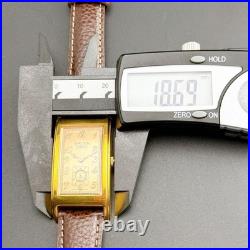 Rare Very Good GRUEN Curvex Pink Quartz Men's Wristwatch Retro Authentic