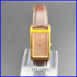Rare Very Good GRUEN Curvex Pink Quartz Men's Wristwatch Retro Authentic