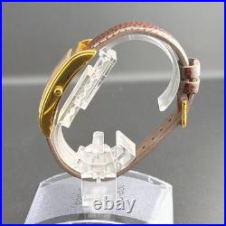 Rare Very Good GRUEN Curvex Pink Quartz Men's Wristwatch Retro Authentic