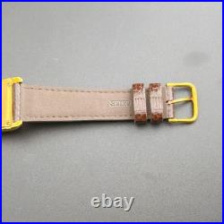 Rare Very Good GRUEN Curvex Pink Quartz Men's Wristwatch Retro Authentic