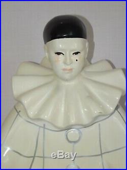 Rare Very Large French 1! 930s White Pierrot Clown Plaster Figure Ball Lamp 1974