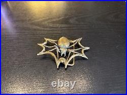 Rare Very Limited Edition Carl Tasha Brass Spider & Web Belt Buckle, 21/100