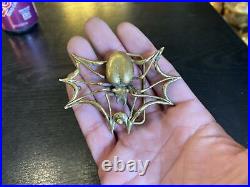 Rare Very Limited Edition Carl Tasha Brass Spider & Web Belt Buckle, 21/100