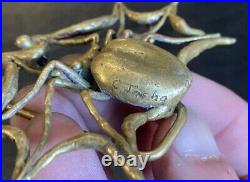 Rare Very Limited Edition Carl Tasha Brass Spider & Web Belt Buckle, 21/100