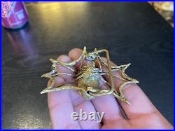 Rare Very Limited Edition Carl Tasha Brass Spider & Web Belt Buckle, 21/100