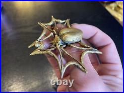 Rare Very Limited Edition Carl Tasha Brass Spider & Web Belt Buckle, 21/100