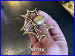 Rare Very Limited Edition Carl Tasha Brass Spider & Web Belt Buckle, 21/100