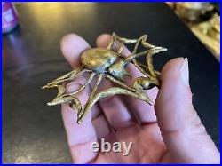 Rare Very Limited Edition Carl Tasha Brass Spider & Web Belt Buckle, 21/100