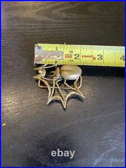 Rare Very Limited Edition Carl Tasha Brass Spider & Web Belt Buckle, 21/100