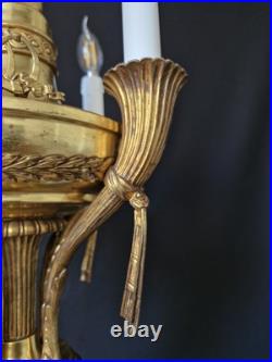 Rare Vintage Antique French Brass Chandelier Ceiling Light 4 Arms Very beautiful
