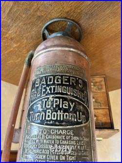 Rare Vintage Badger Round Bottom Brass Fire Extinguisher Very Hard to Find 24