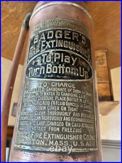 Rare Vintage Badger Round Bottom Brass Fire Extinguisher Very Hard to Find 24