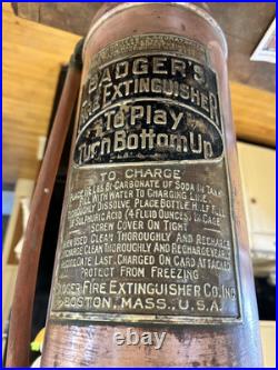 Rare Vintage Badger Round Bottom Brass Fire Extinguisher Very Hard to Find 24