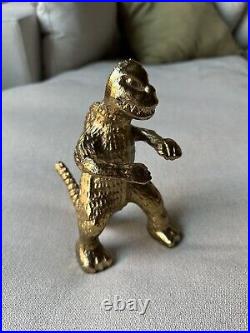 Rare Vintage Brass Godzilla Statue Very Detailed and Unique Decor